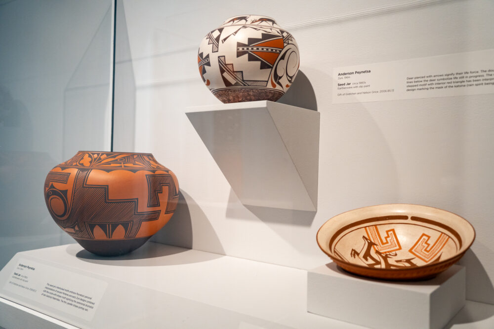 Ceramic vessels in Native American art collection